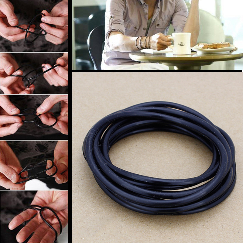 Bộ 10 Vòng Tay Silicone Màu Đen Thiết Kế Đơn Giản