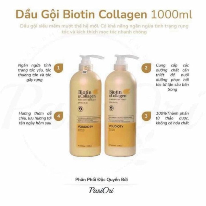 Dầu Gội xả (cặp) collagen & Biotin XANH VÀNG Kiềm Dầu phục hồi hư tổn ,khô xơ, chống rụng mới _New