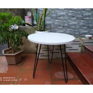 Bàn trà tròn sofa chân hairpin leg