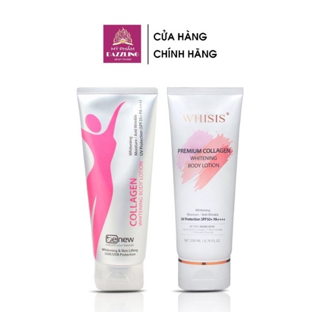 Kem Dưỡng Benew/ Whisis Whitening Body Lotion 200ml Dưỡng Trắng Chống Nắng Toàn Thân Nâng Tone