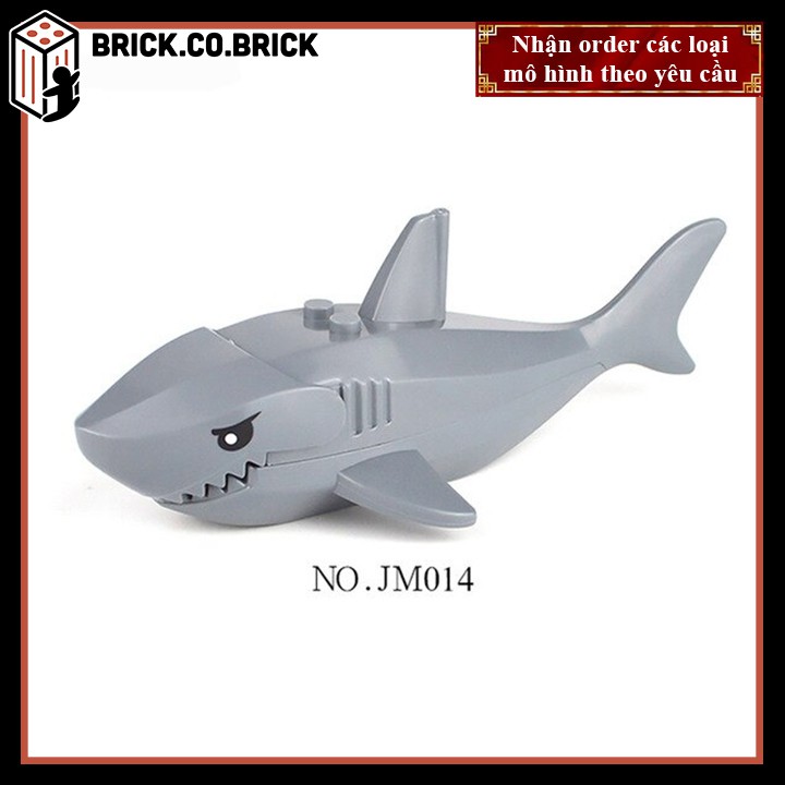 Đồ chơi lắp ráp minifigure và non lego mô hình động vật và thú rừng xanh Cá mập, Cá sấu - Animals JM014 - JM016