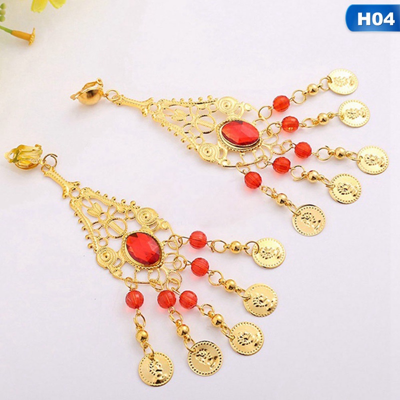 Vòng đeo đầu/ Khuyên mũi/ Khuyên tai màu vàng tua rua đính đá nhân tạo phong cách Ấn Độ thời trang dành cho nữ