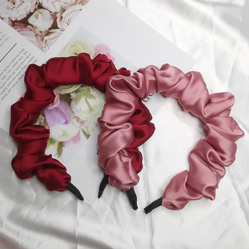 Cài Tóc Vải Satin Màu Trơn Phong Cách Hàn Quốc Cho Nữ