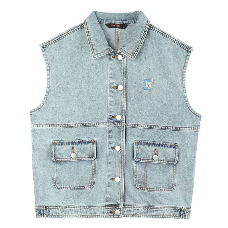 Áo Khoác Denim Không Tay Cá Tính 1255874 Áo Khoác Cardigan Không Tay Dáng Rộng Phong Cách Hàn Quốc Trẻ Trung | BigBuy360 - bigbuy360.vn
