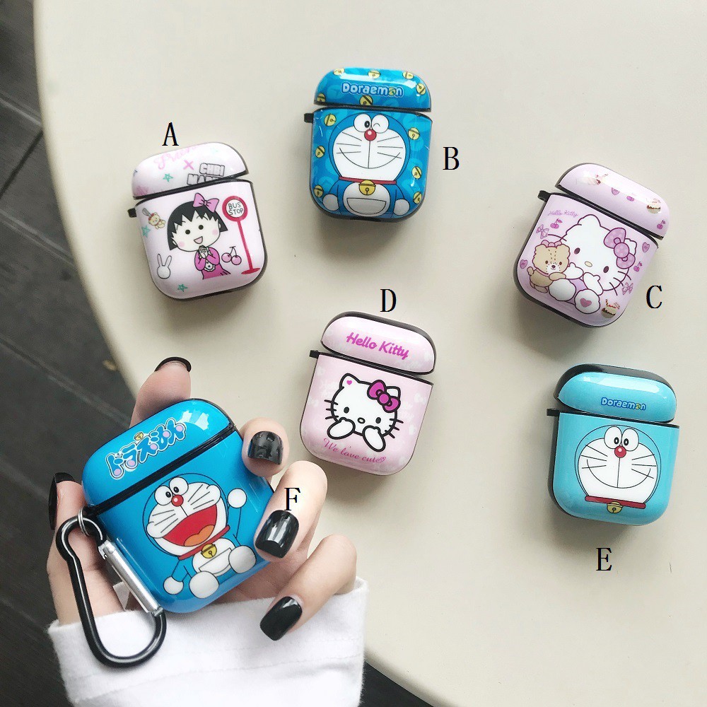 Vỏ bảo vệ hộp đựng tai nghe hình Doraemon cho Airpods 1 / 2