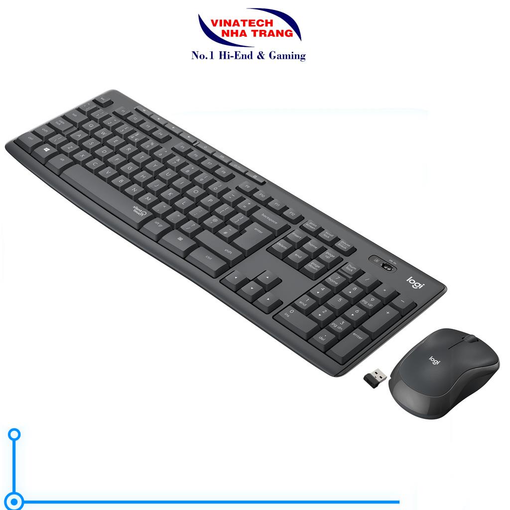 Bộ bàn phím & chuột không dây Logitech MK295 Silent-Hàng chính hãng, dùng trong văn phòng, thiết kế đồ họa, tiện lợi
