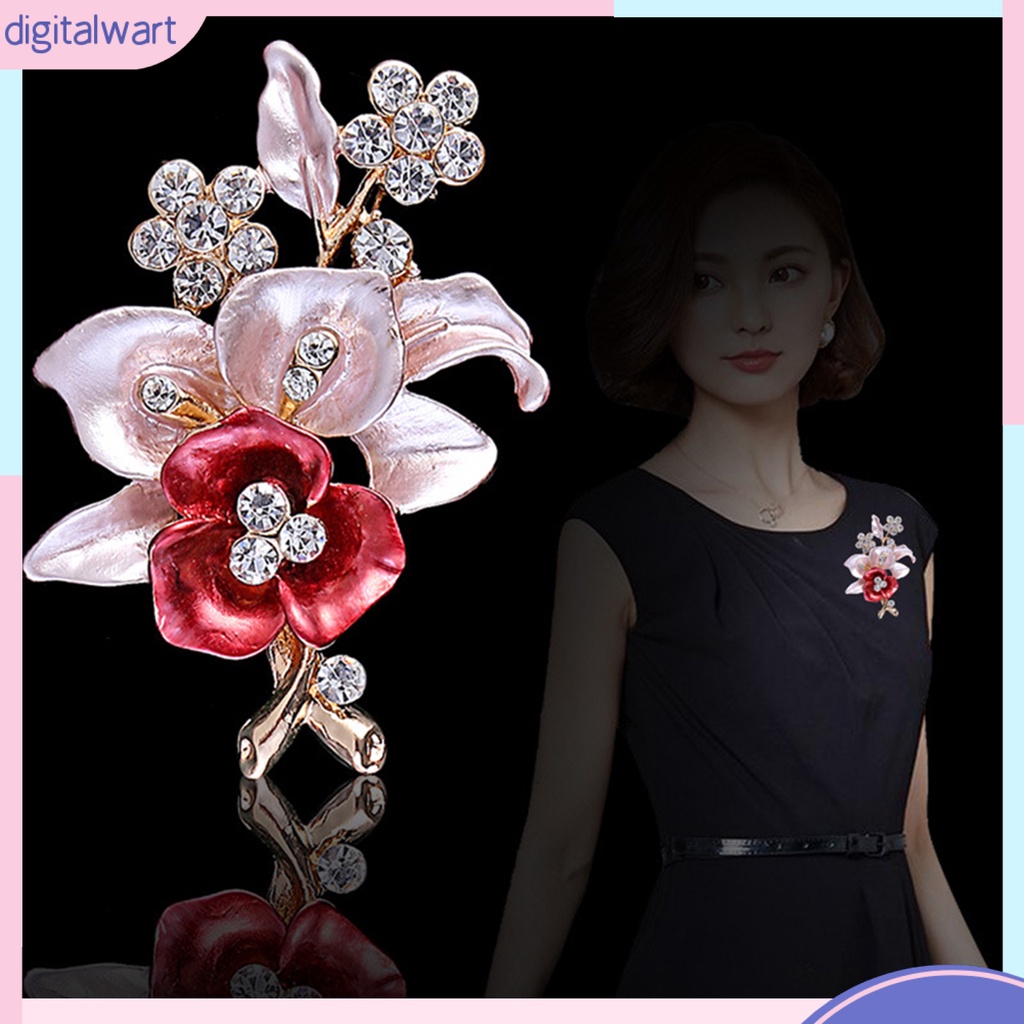 Trâm cài áo hình bông hoa đính đá sang trọng