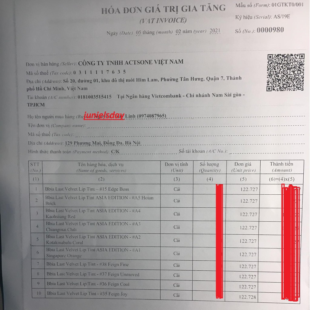 Son kem lì Bbia Last Velvet Lip Tint Version 8 | Thế Giới Skin Care