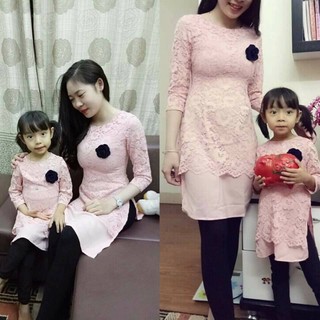 Sét áo dài ren mẹ và bé
