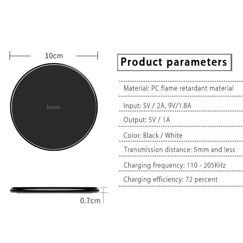 Đế Sạc Không Dây Hoco Cw6 Qi Siêu Mỏng Cho Samsung Iphone