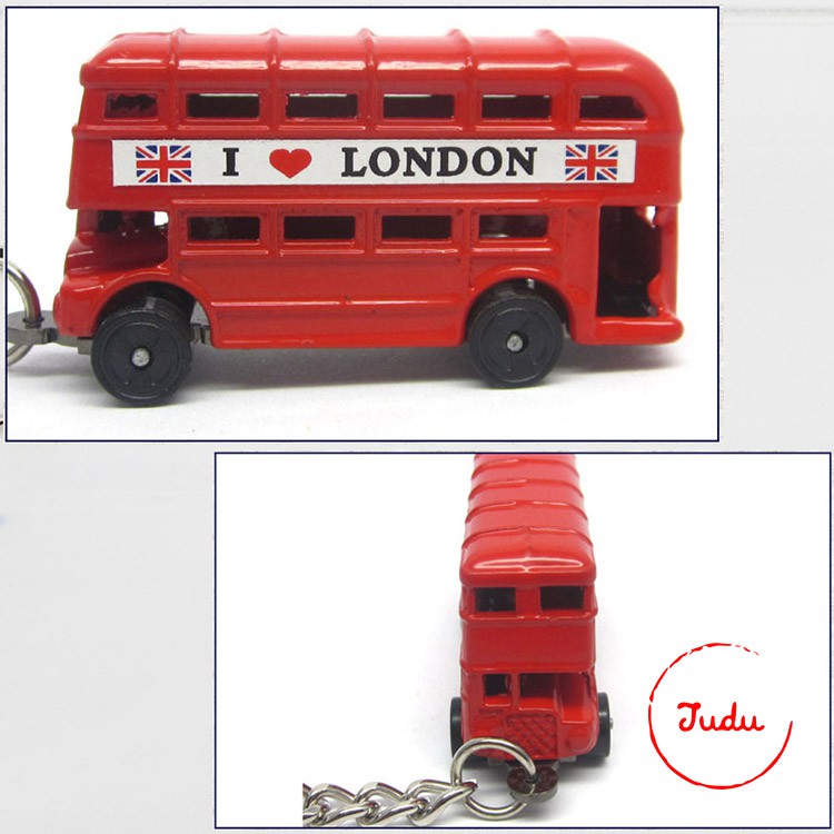 Móc Khóa Balo Cao Cấp Phong Cách Anh Quốc Bằng Kim Loại (Bus, Telephone Booth)