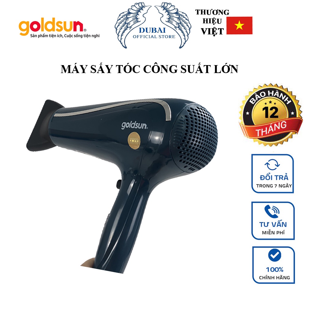 Máy sấy tóc Goldsun Công Suất Lớn 2000W GHD2041 – Tạo kiểu Tóc dễ dàng – bền đẹp – Bảo hành 12 tháng