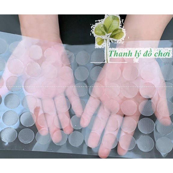 Set 100 cặp, 500 cặp băng dính nhám gai TRONG SUỐT 1,5cm làm học liệu cho trẻ