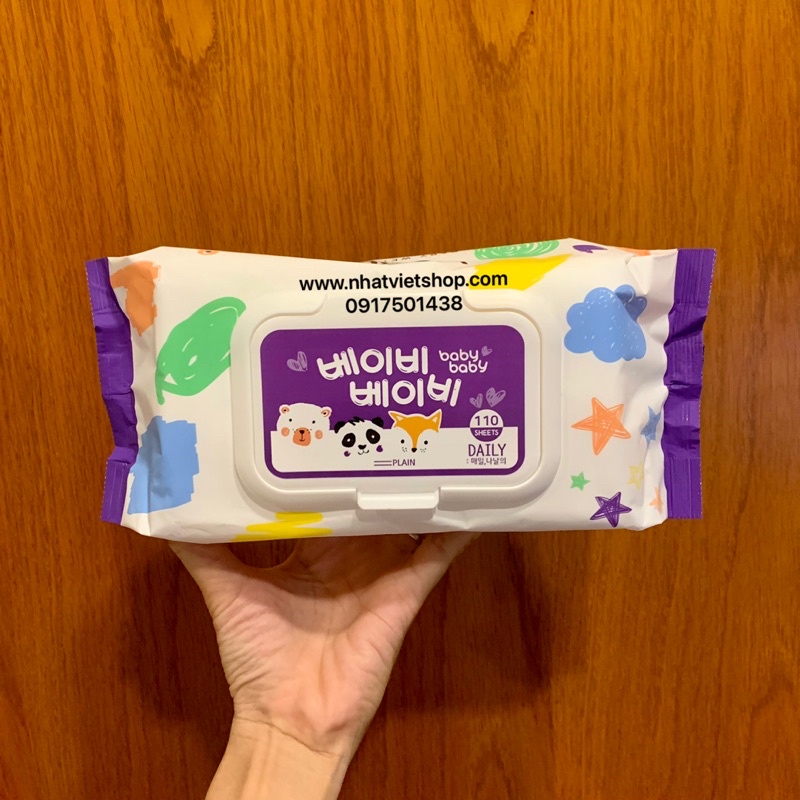 Khăn giấy ướt Baby Wet Wipes Korea (110 tờ)