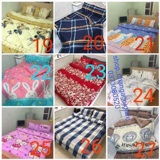 Bộ ga gối chăn phao 5 món poly cotton