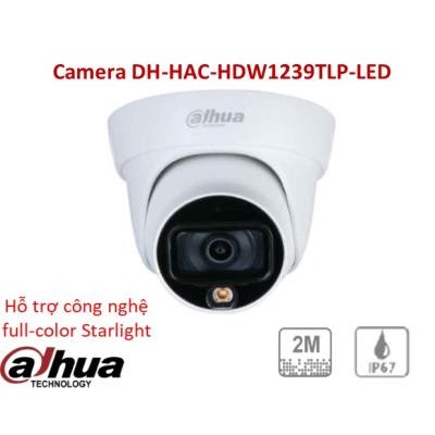 Camera có màu ban đêm. Tặng nguồn 12V. full color 2.0Mb DH-HAC-HDW1239TLP-LED Hàng chính hãng DSS. BH 24 Tháng. | BigBuy360 - bigbuy360.vn