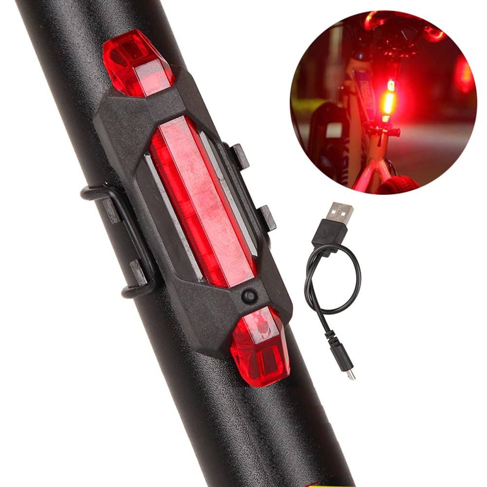 Đèn LED xe đạp cảnh báo phía sau giúp đạp xe an toàn trong đêm, đèn 4 chế độ nháy - PK Xe Dap Gia Re