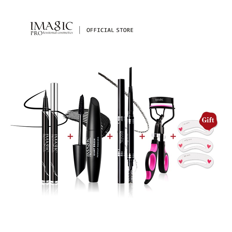 Bộ mỹ phẩm IMAGIC gồm bút chì lông mày + kẻ mắt + dụng cụ cắt tỉa lông mày + mascara