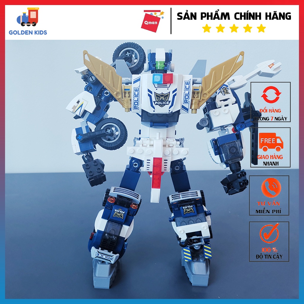 Đồ chơi lắp ráp Qman 41104 Cảnh sát biến hình 453 mảnh ghép- Đồ chơi giáo dục