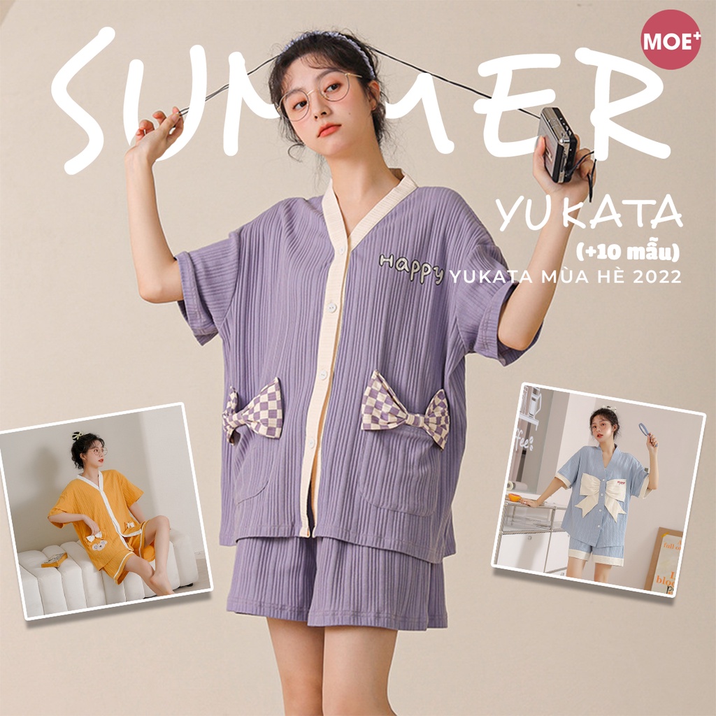 Bộ Ngủ Pyjama Cotton Kiểu Cổ Yukata Korea Style Mùa Hè 2022