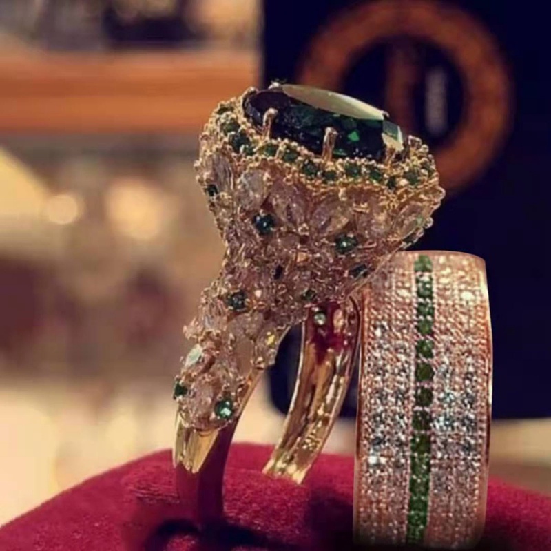 Bộ 2 NhẫN Mạ VàNg 18K ĐíNh Đá Xinh XắN