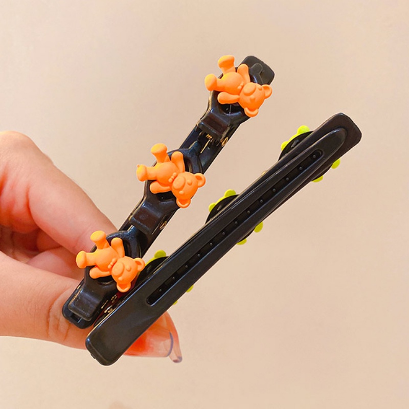 Kẹp Tóc Hình Gấu Hai Lớp Bện Dây Thời Trang Hàn Quốc Cao Cấp