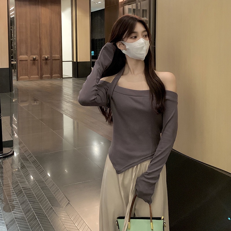 NRVP Áo thun nữ dài tay dáng rộng thời trang Hàn Quốc