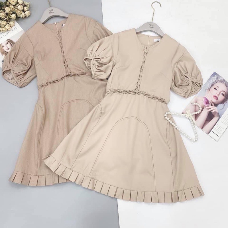 Đầm nữ thiết kế tay bo, thắt eo xinh - MiJoo