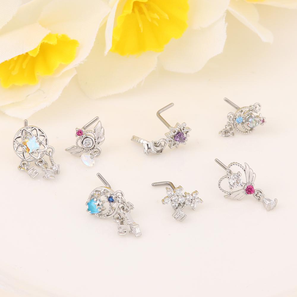 Khuyên Mũi Dáng Dài Nhiều Màu Sắc Sáng Tạo