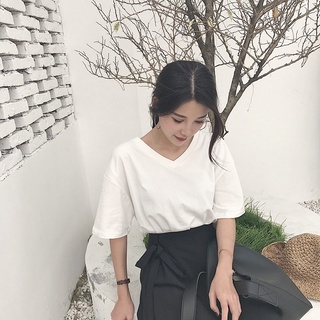 [Hàng Quảng Châu]SP944 Áo phông nữ, áo thun nữ cổ tim basic trẻ trung