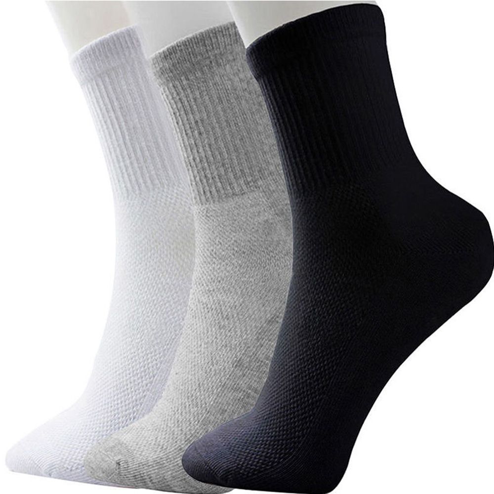Etzkorn Set 5 Đôi Vớ Thể Thao Bằng Cotton Mềm Mại Màu Trắng Đen Xám Giản Dị Thời Trang Thu Đông Bán Chạy Cho Nam