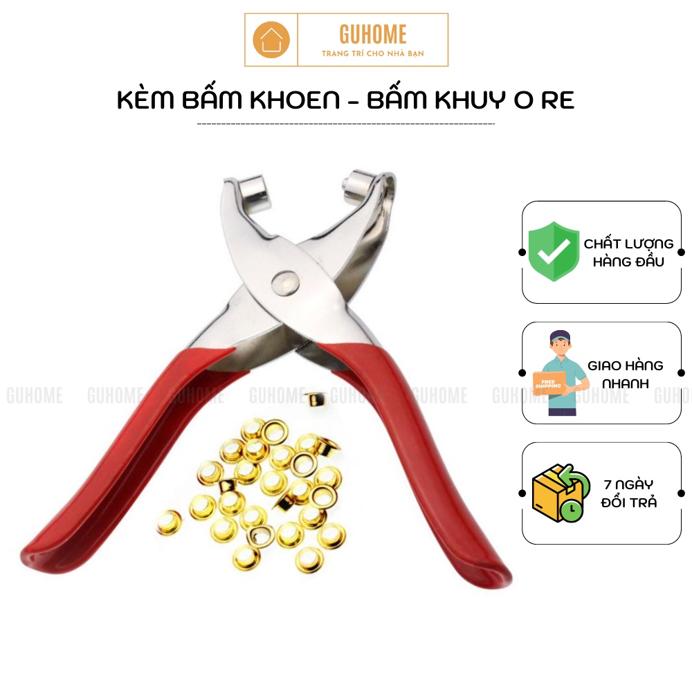 Kìm Bấm Khoen, Bấm Khuy O re Kèm Khuy Vàng