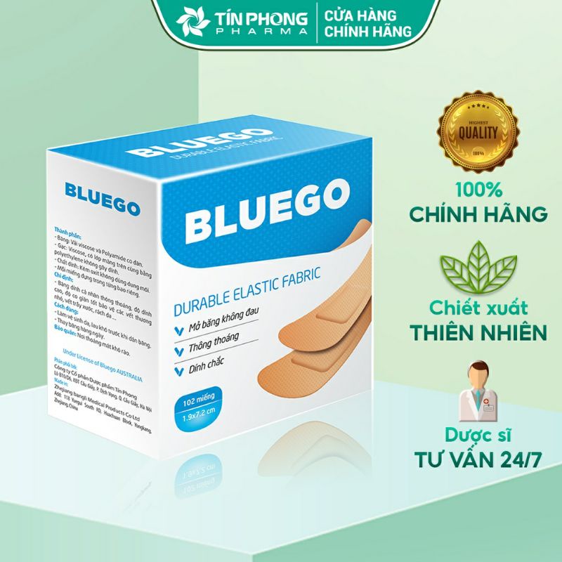 Băng cá nhân bluego thông thoáng, dính chắc, mở không đau