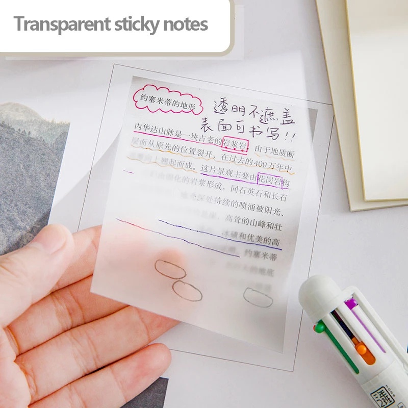 Set 50 Tờ Giấy Ghi Chú Trong Suốt Đa Năng