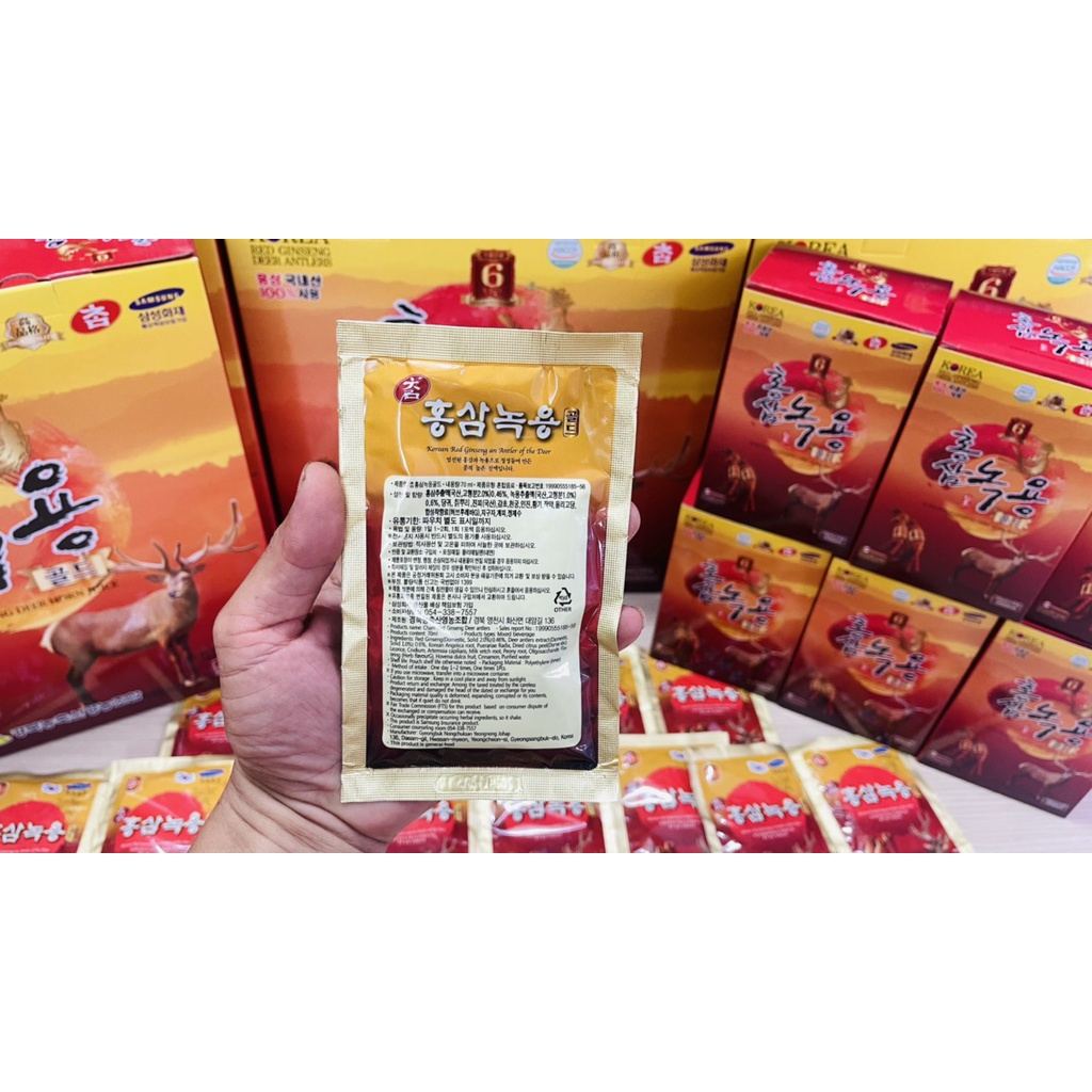 Nước Hồng Sâm Nhung Hươu KangHwa Hàn Quốc, Hộp 30 gói x 70ml - Tăng Đề Kháng, Chống Lão Hóa, Ngừa Bệnh Tật