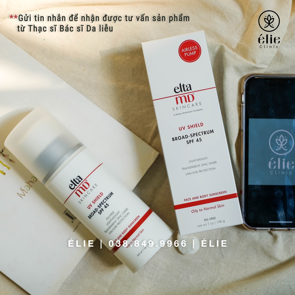 Kem chống nắng Elta MD UV Shield Broad-Spectrum SPF 45 Cho Da Thường - Hỗn Hợp - Dầu