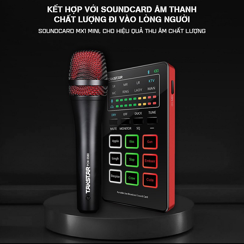 【Chính hãng】Combo bộ Mic Thu âm takstar MX1 mini, Hát Karaoke, Livestream cực hay, Đủ bộ, hàng bảo hành 1 năm