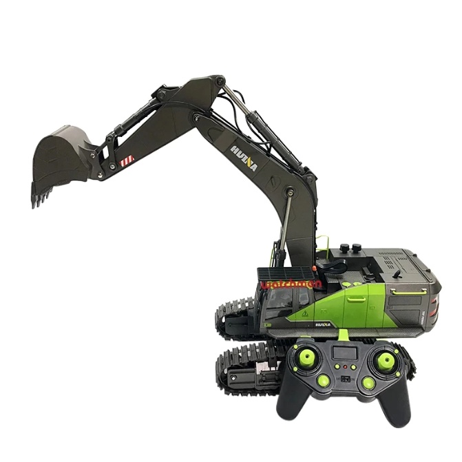 Máy xúc điều khiển từ xa Huina 1593 trục vít mô hình xe múc Hui na xúc đất Hulna 593 phiên bản nâng cấp của Huna 1593