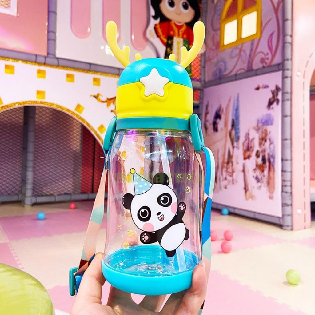 Bình đựng nước có vòi hút cute cho bé đi học dung tích 600ml - Binbibo