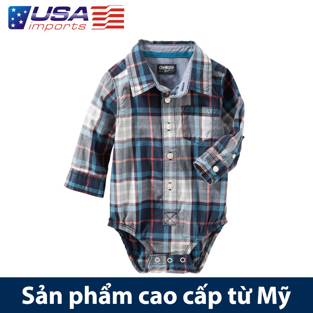 Bodysuit sơ mi tay dài sọc Osh-cót Auth Từ Mỹ (12425015)