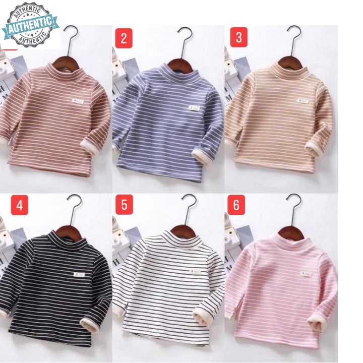 Áo cho bé trai bé gái giữ nhiệt lót nỉ 3p chất nỉ bông phối kẻ hàng Quảng Châu siêu ấm , không bai không xù a
