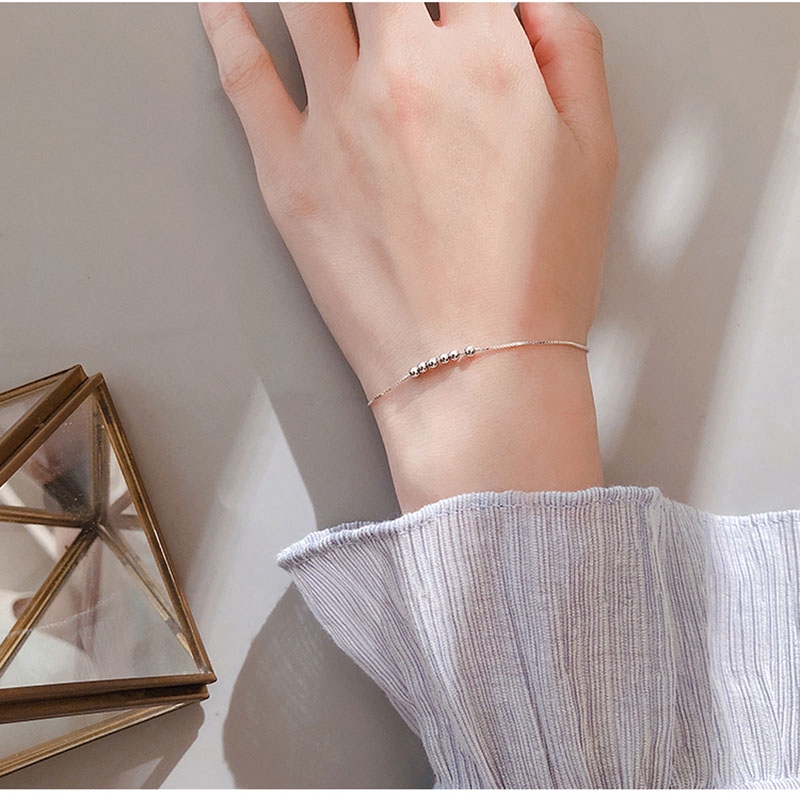 [Mã FAMAYFA giảm 10K đơn 50K] Bracelet Transfer Bead Sterling Silver Chain for Women Jewelry Gift | BigBuy360 - bigbuy360.vn
