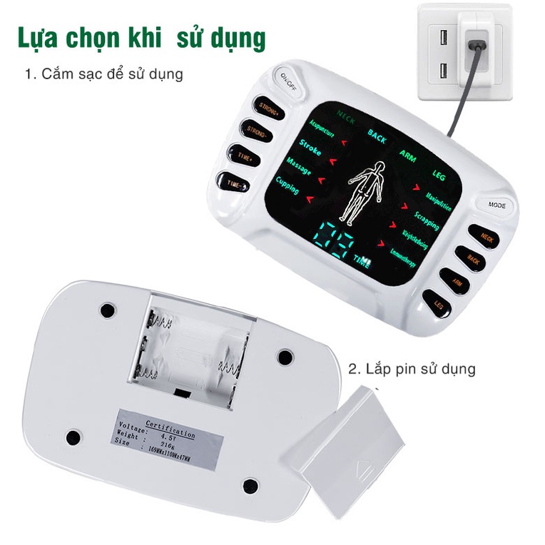 Máy Mát Xa Xung Điện, Máy Massage Trị Liệu 8 Miếng Dán YTK 309B