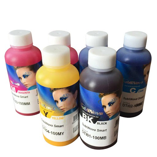 mực in chuyển nhiệt inktec chai 100ml bộ 6 màu
