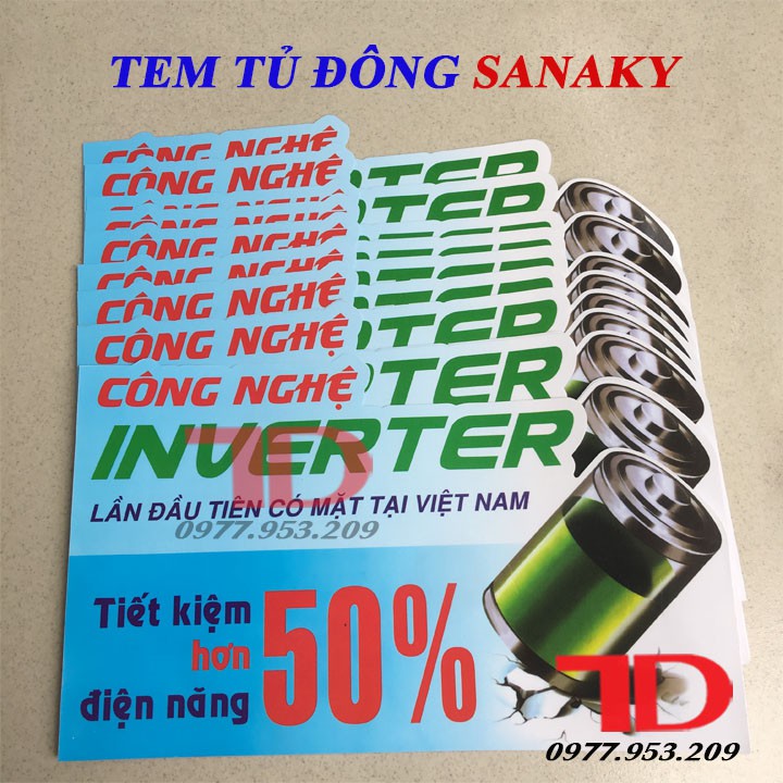 Combo 10 tem tủ đông SANAKY loại lớn mẫu 2