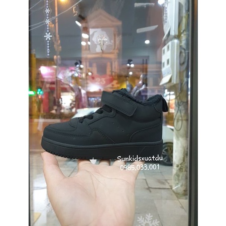 Sneaker cao cổ lót lông Đen