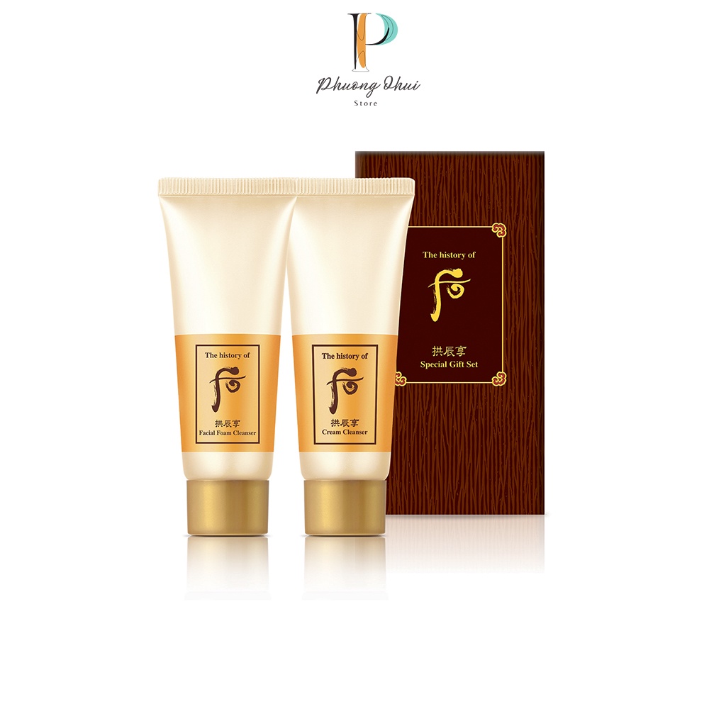 Bộ Sữa Rửa Mặt Và Tẩy Trang Whoo Gongjinhyang Special Gift Kit 2sp Làm Sạch Nhẹ Nhàng Cho Da Khỏe Mạnh