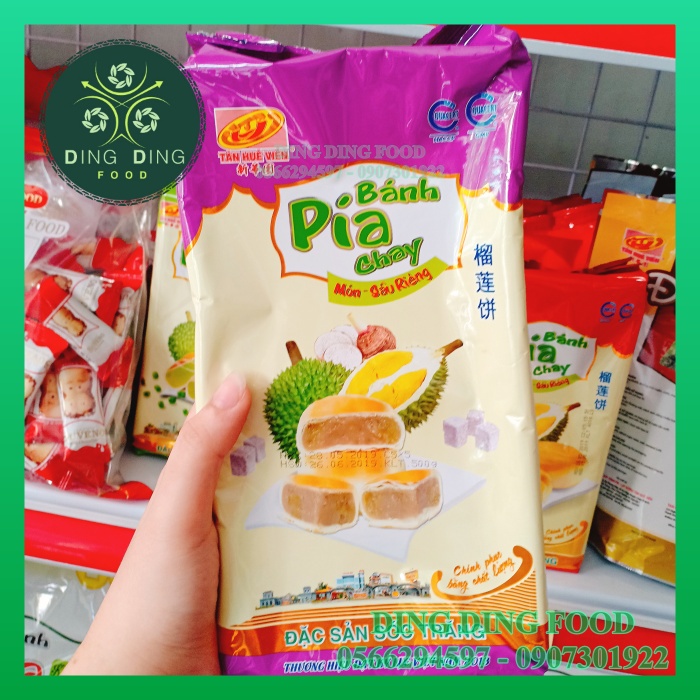 Bánh Pía Chay Môn Sầu Riêng 500G/ 400G [4 BÁNH] Tân Huê Viên| Bánh Pía Sóc Trăng| Ăn Chay| Đặc Sản - DING DING FOOD