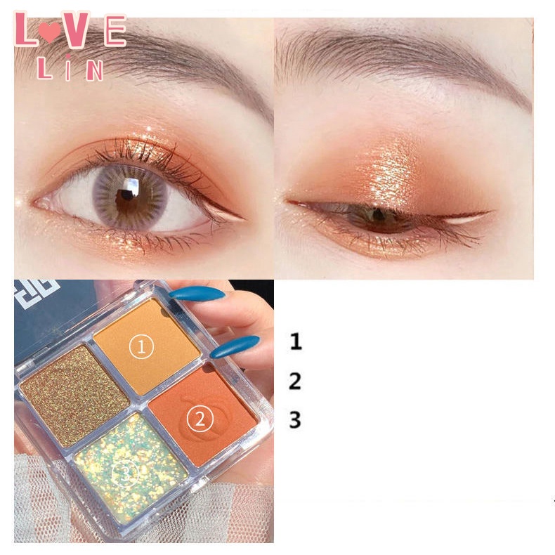 Bảng Phấn Mắt 4 Màu Sắc Hiệu Ứng Lì/ Ánh Ngọc Trai Thời Trang