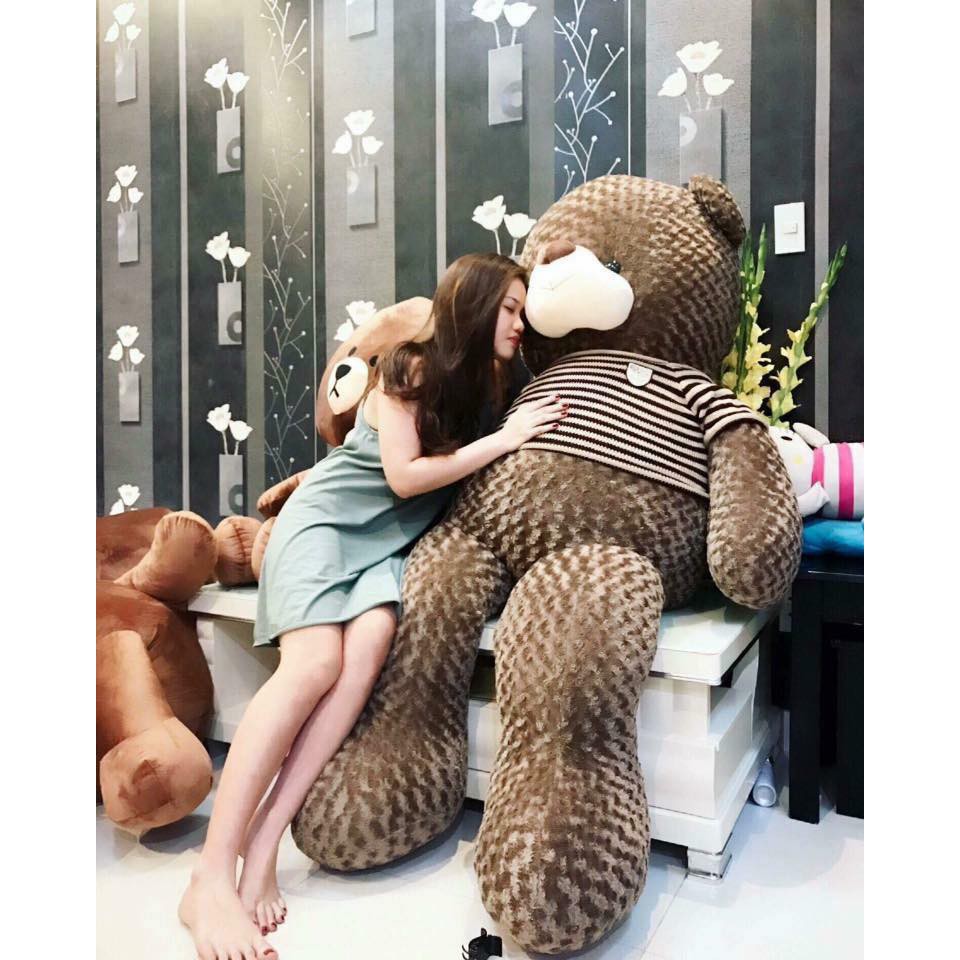 Gấu bông Teddy Cao Cấp khổ vải 2m Cao 1,8m màu Nâu Khói hàng VNXK - GB27